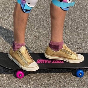 Gotta Flurt Gold Sequence Dance Sneakers